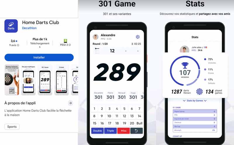 meilleure application compter point fléchette