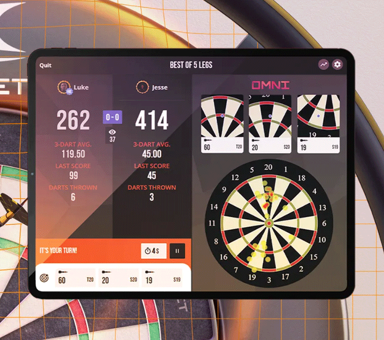 Omni comptage point flechette